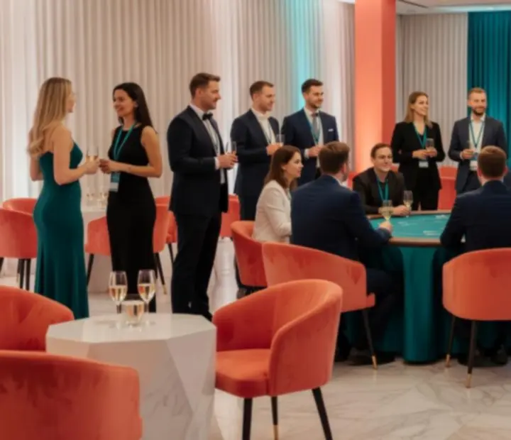 Firemní gala večer s elegantní pokerovou zónou jako doprovodnou aktivitou