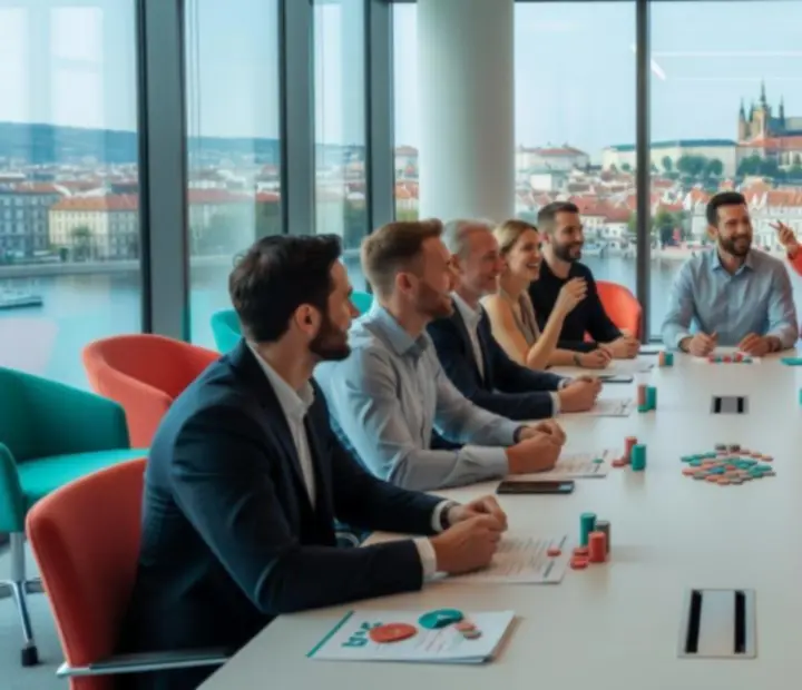 Firemní tým při teambuildingovém pokerovém programu