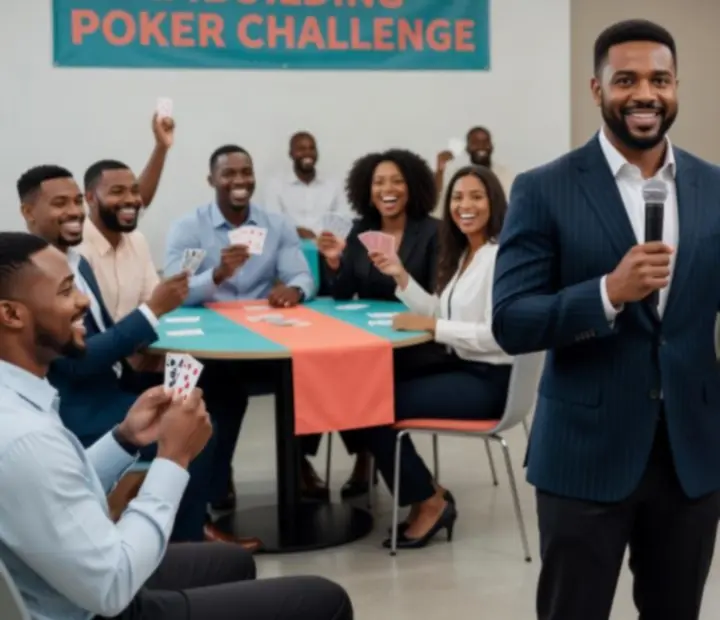Firemní tým během tematického teambuildingu v poker stylu